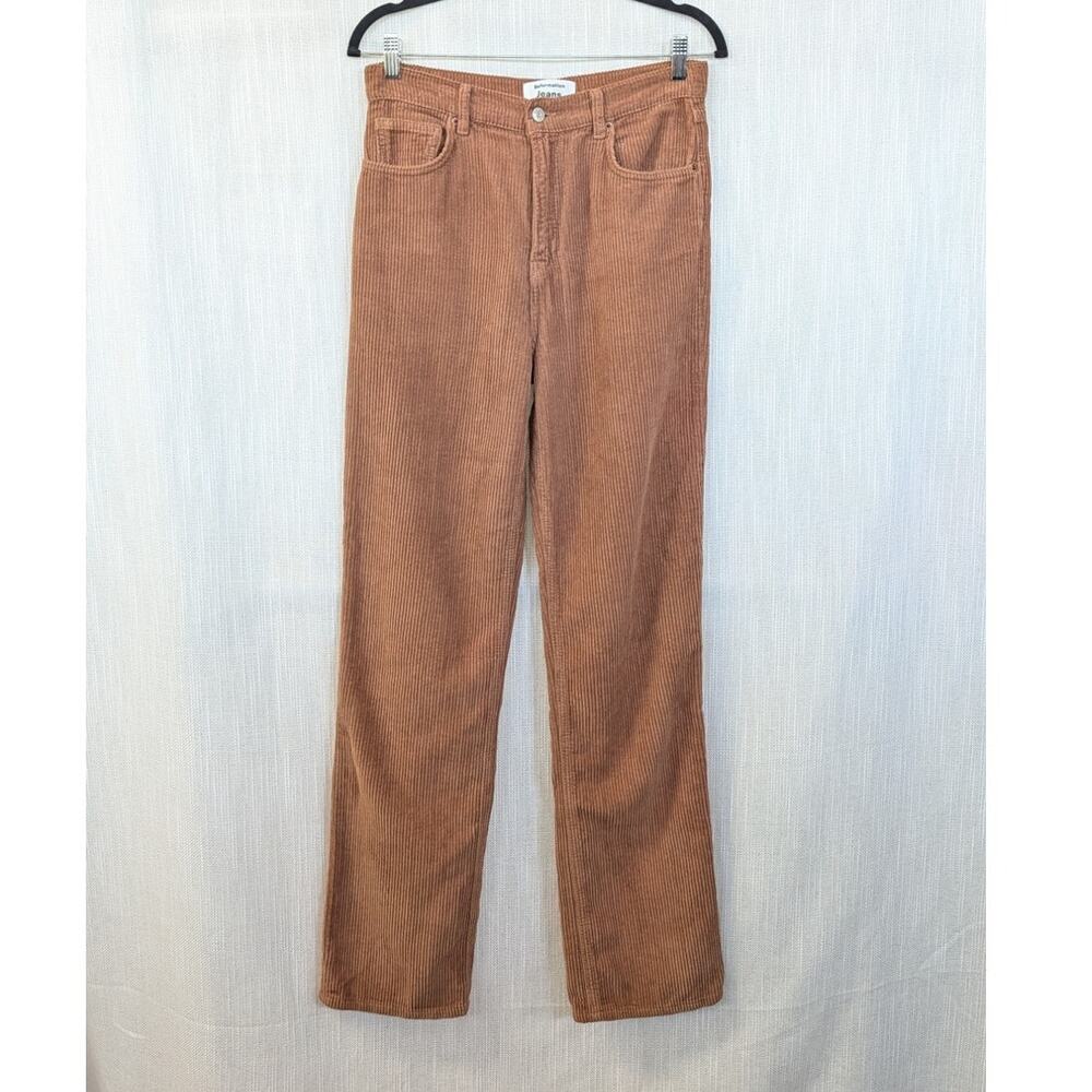 Reformation Cynthia Corduroy High-rise Straight Long Pants Mud Size 28 - Picture 2 of 11
